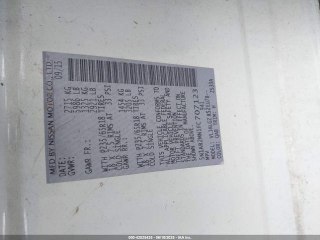 5N1AR2MN1FC707123 Nissan 2015