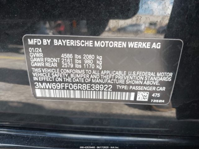 2024 BMW 3 SERIES 3MW69FF06R8E38922 Photo 8