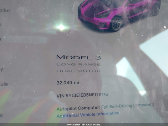 2022 TESLA MODEL 3 5YJ3E1EB5NF176176 Photo 6