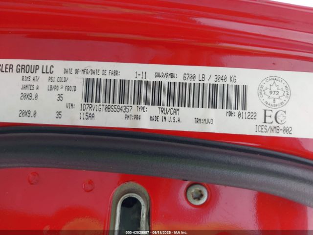 2011 RAM RAM 1500 1D7RV1GT0BS594357 Photo 8
