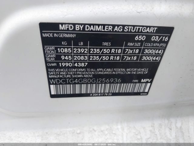 2016 MERCEDES-BENZ GLA 250 WDCTG4GB0GJ256936 Photo 8