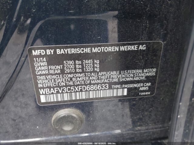 2015 BMW 535D WBAFV3C5XFD686633 Photo 8
