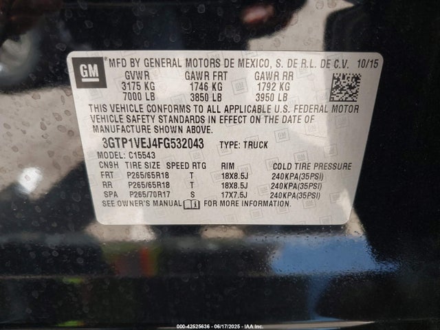 3GTP1VEJ4FG532043 GMC l86 - vvt, afm, e85 max, aluminum