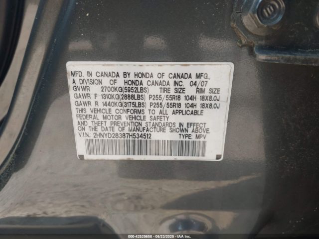 2007 ACURA MDX 2HNYD28387H534512 Photo 8