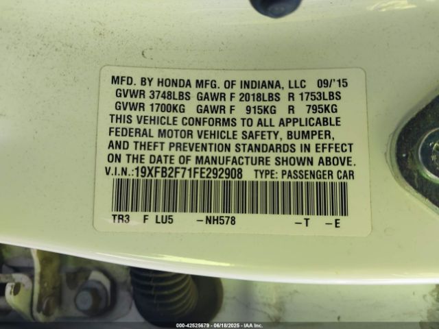 19XFB2F71FE292908 Honda CIVIC SE