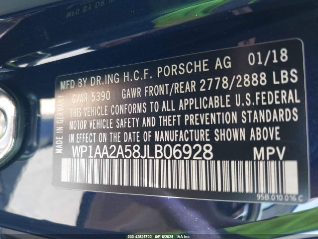 WP1AA2A58JLB06928 Porsche Macan