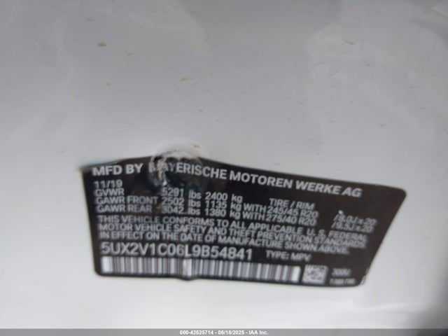 5UX2V1C06L9B54841 BMW X4
