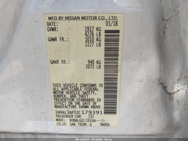 1N4AL3AP3JC179391 Nissan 2018