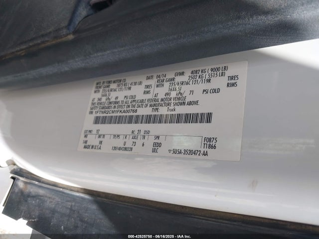 1FTNR2CM1FKA00768 Ford 2015