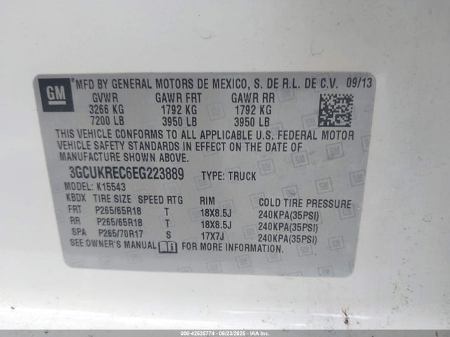 3GCUKREC6EG223889 Chevrolet l83 - vvt, afm (active fuel management), aluminum