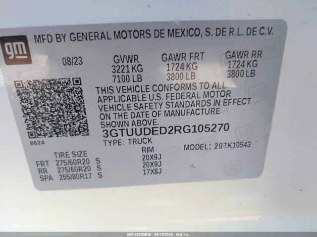 3GTUUDED2RG105270 GMC l84