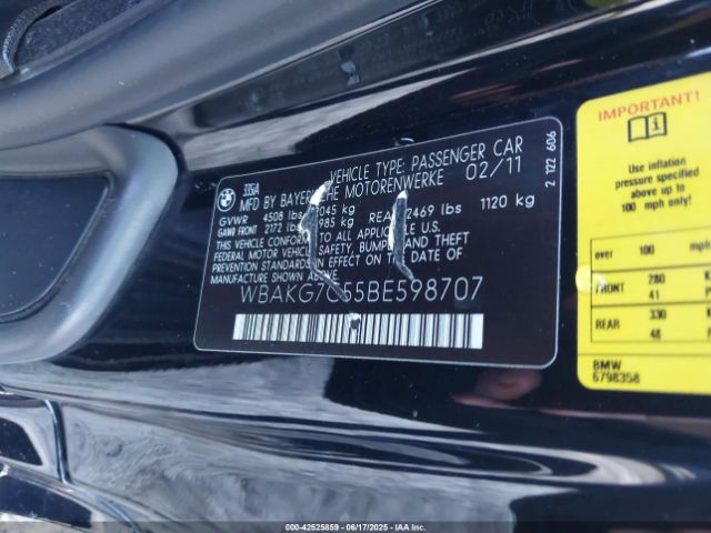 2011 BMW 335I WBAKG7C55BE598707 Photo 8