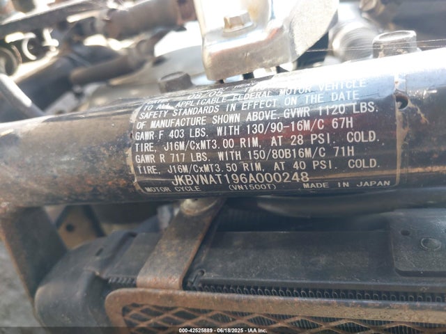 2006 KAWASAKI VN1500 JKBVNAT196A000248 Photo 9