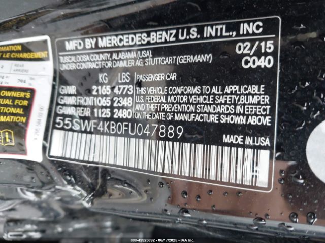 2015 MERCEDES-BENZ C 300 55SWF4KB0FU047889 Photo 8