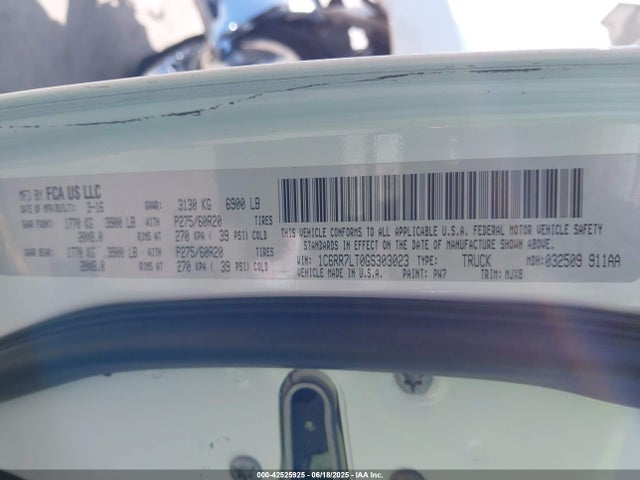 RAM 2016 2016 1C6RR7LT0GS303023 Image 9