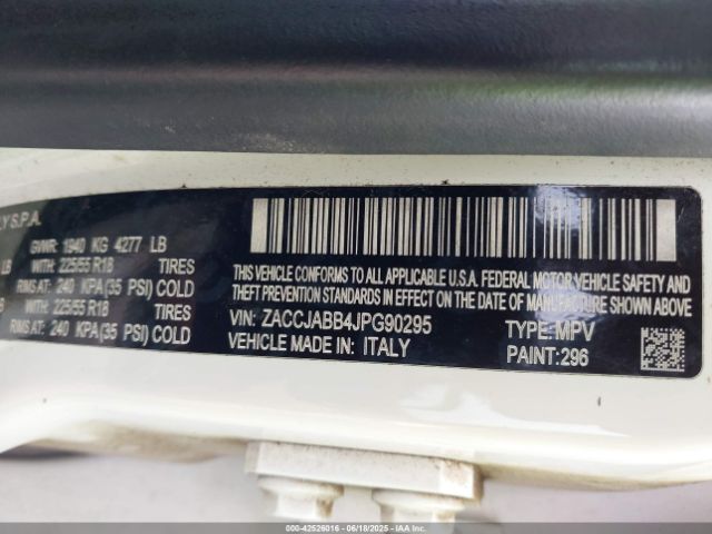 2018 JEEP RENEGADE ZACCJABB4JPG90295 Photo 8