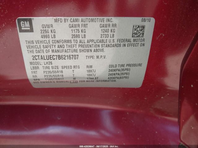 2011 GMC TERRAIN 2CTALUEC7B6216707 Photo 8