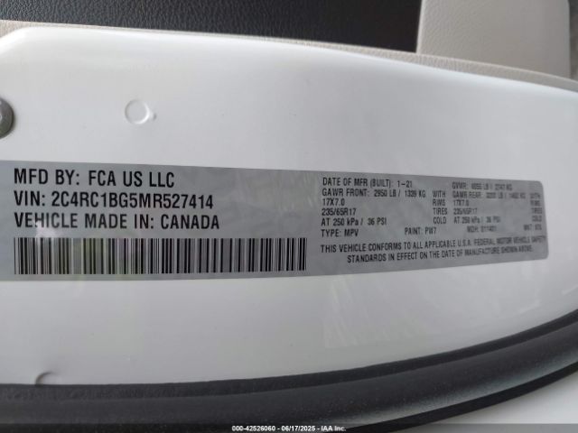 2021 CHRYSLER PACIFICA 2C4RC1BG5MR527414 Photo 8