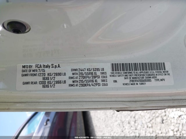 RAM Promaster City 2016 ZFBERFAT1G6A95995 Image 9