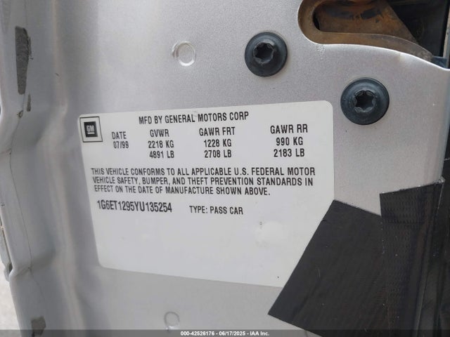 2000 CADILLAC ELDORADO 1G6ET1295YU135254 Photo 8