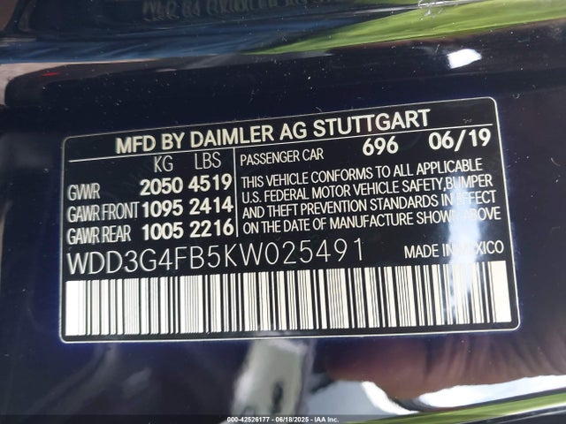 WDD3G4FB5KW025491 Mercedes-Benz m260