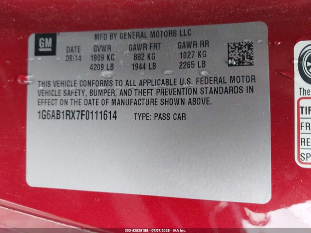 2015 CADILLAC ATS 1G6AB1RX7F0111614 Photo 8