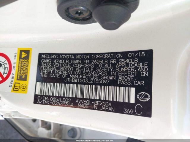2018 LEXUS ES 300H JTHBW1GG3J2185097 Photo 8
