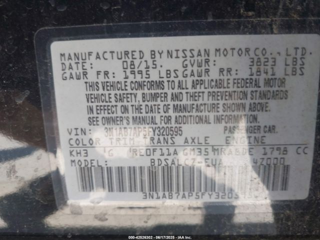 3N1AB7AP5FY320595 Nissan 2015