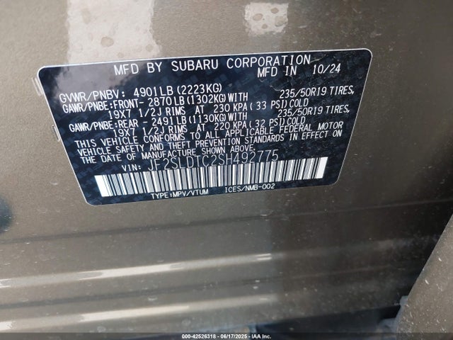 Subaru na 2025 JF2SLDTC2SH492775 Image 9