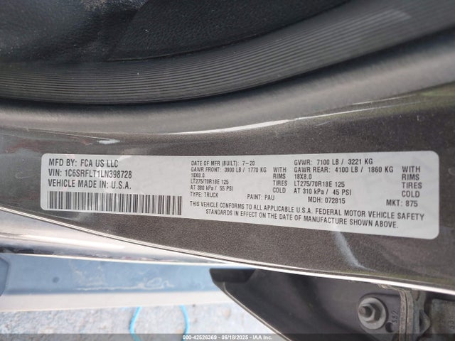 RAM 1500 2020 1C6SRFLT1LN398728 Image 9