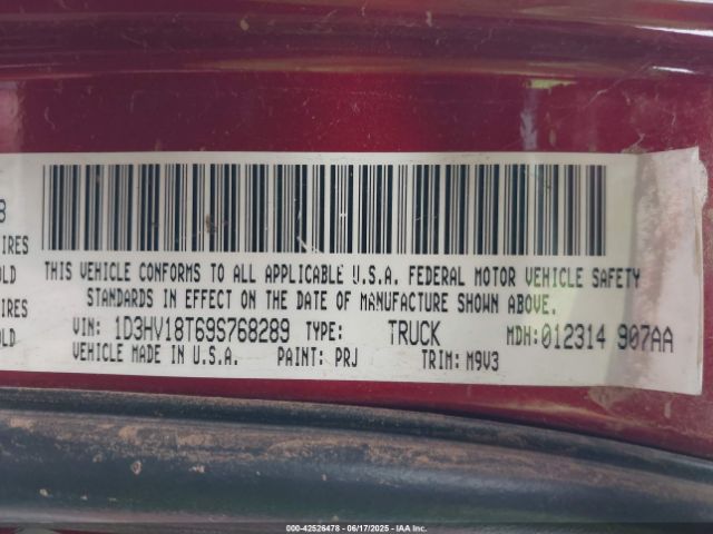2009 DODGE RAM 1500 1D3HV18T69S768289 Photo 8