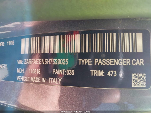 ZARFAEEN5H7529025 Alfa Romeo giulia (952)