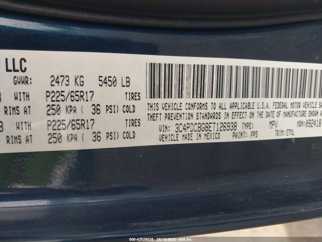 3C4PDCBG8ET126938 Dodge Journey