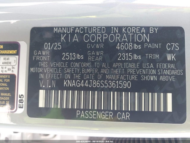 KNAG44J86S5361590 KIA t-gdi theta iii