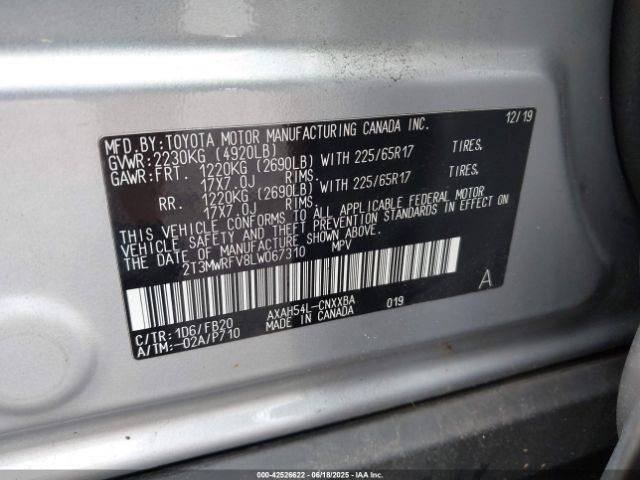 2020 TOYOTA RAV4 HYBRID 2T3MWRFV8LW067310 Photo 8