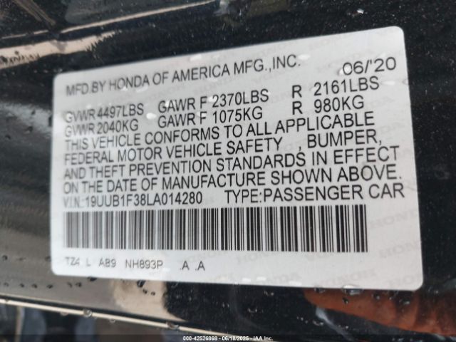 2020 ACURA TLX 19UUB1F38LA014280 Photo 8