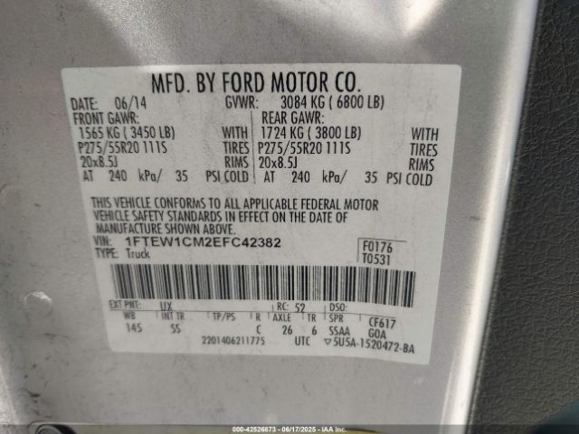 1FTEW1CM2EFC42382 Ford F-150