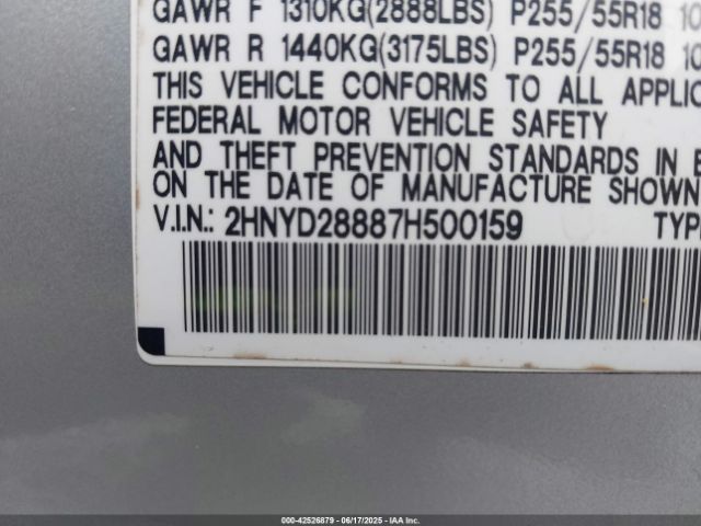 2007 ACURA MDX 2HNYD28887H500159 Photo 8