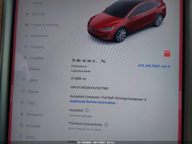 2020 TESLA MODEL X 5YJXCDE41LF237160 Photo 6