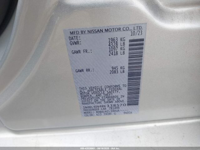 1N4BL4DV4RN338570 Nissan Altima Sv Fwd