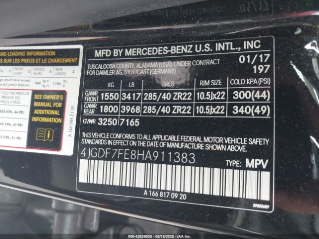 2017 MERCEDES-BENZ AMG GLS 63 4JGDF7FE8HA911383 Photo 8