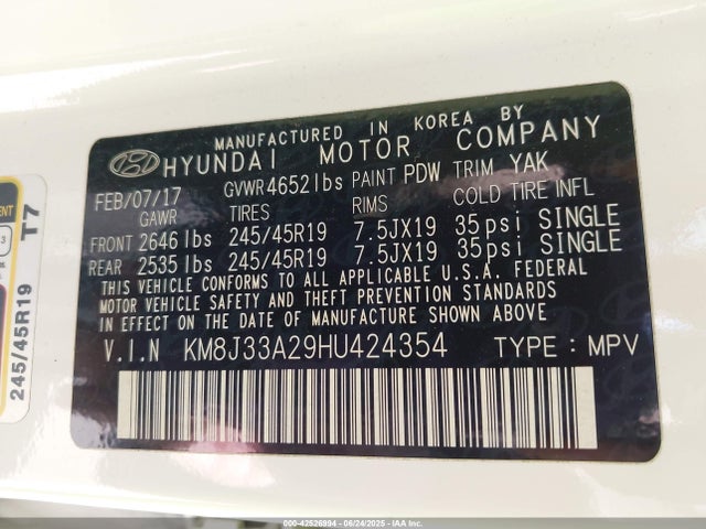 KM8J33A29HU424354 Hyundai t-gdi gamma