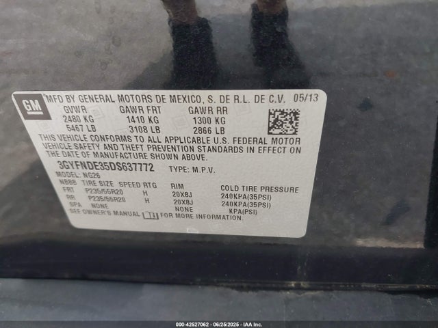 2013 CADILLAC SRX 3GYFNDE35DS637772 Photo 8