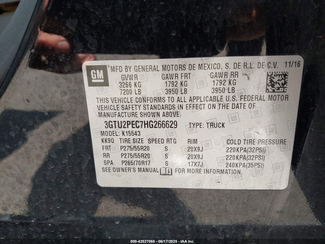 3GTU2PEC7HG266629 GMC l83 -spark ignited direct injection, variable valve timing, afm, e85 max, alum