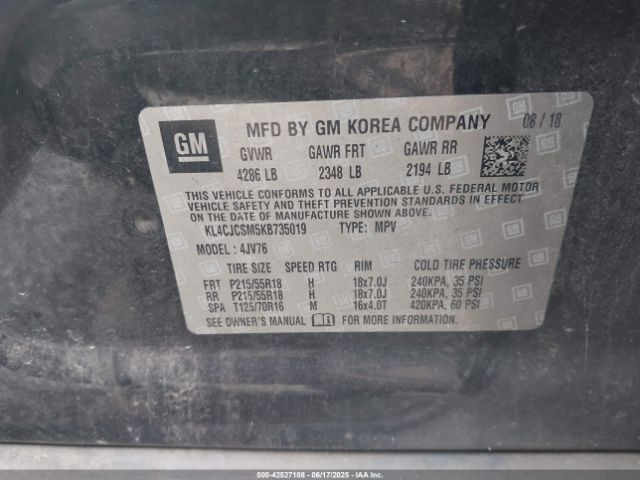 2019 BUICK ENCORE KL4CJCSM5KB735019 Photo 8