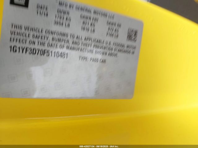 2015 CHEVROLET CORVETTE 1G1YF3D70F5110481 Photo 8