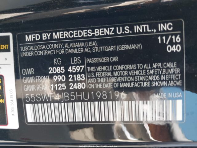 2017 MERCEDES-BENZ C 300 55SWF4JB5HU198196 Photo 8