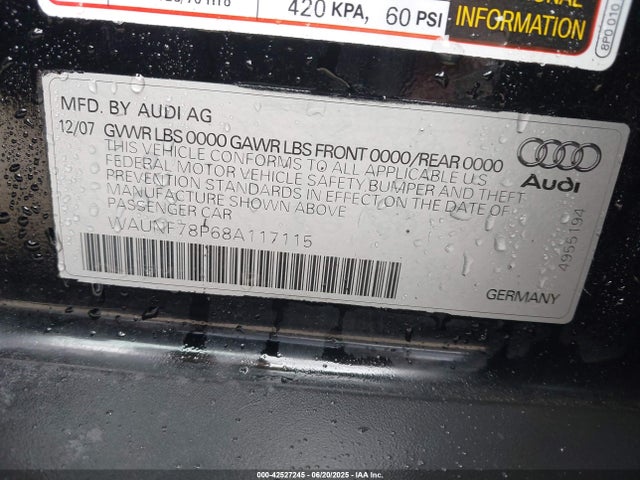 2008 AUDI A3 WAUNF78P68A117115 Photo 8