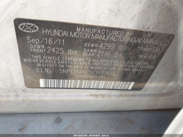 2012 HYUNDAI SONATA 5NPEB4AC5CH376152 Photo 8