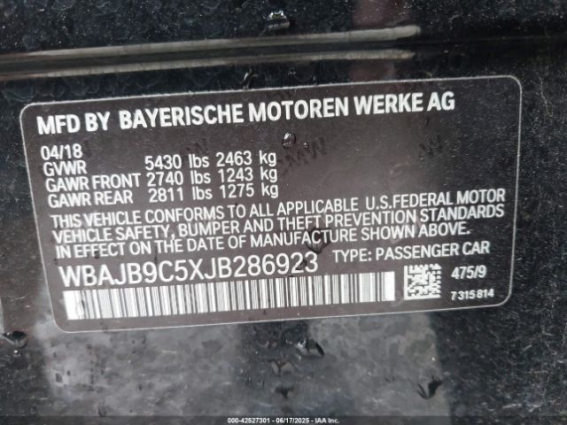 2018 BMW M550I WBAJB9C5XJB286923 Photo 8
